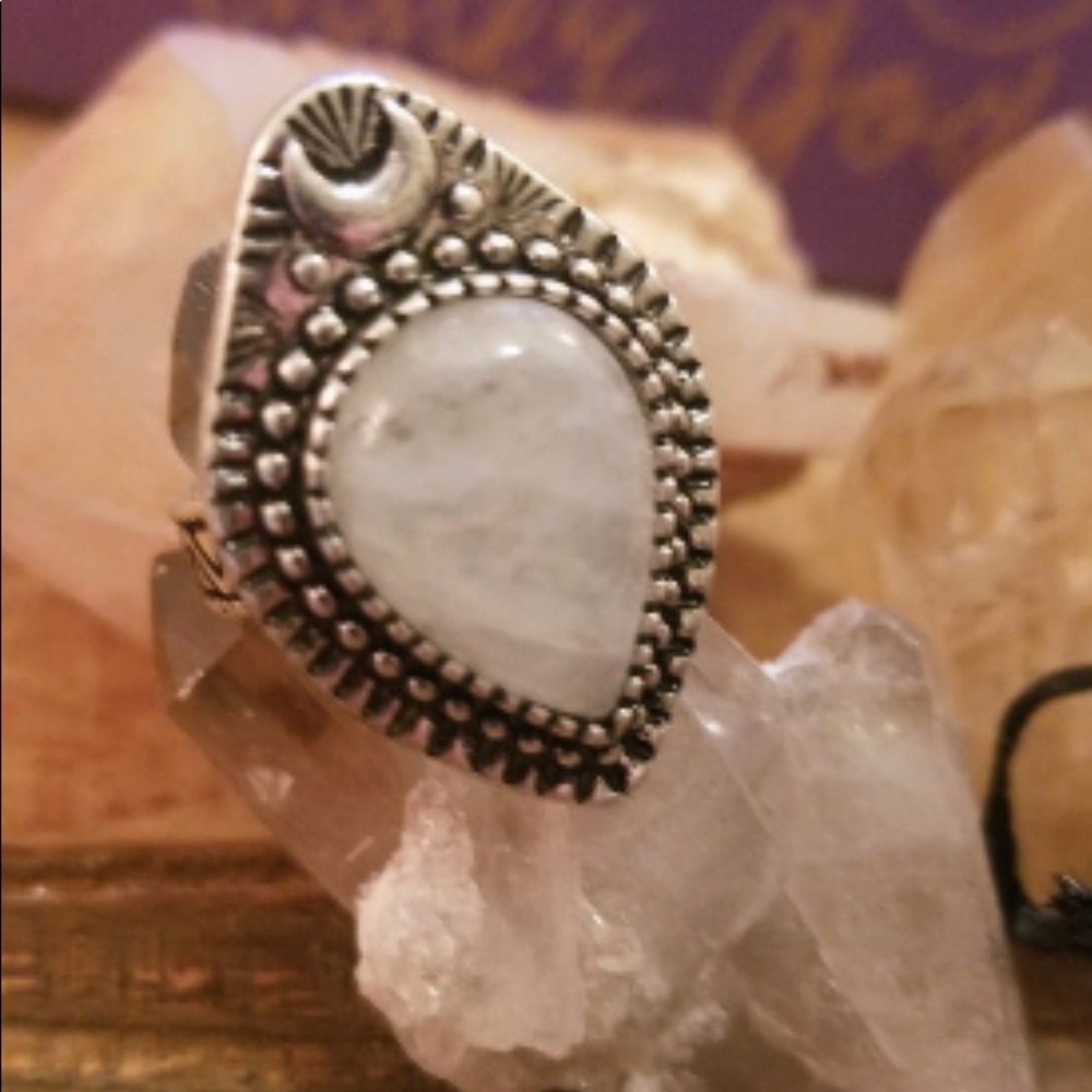 Hiouchi Jewels Clear Quartz Silver plated Adjustable Ring from Goddess Provision